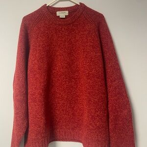 J. Crew Orange/Red Blend 100% Wool Knit Sweater Size XL